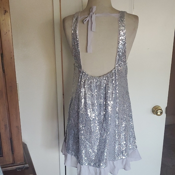 No Boundaries Silver Sequin Mini Dress - Picture 4 of 11